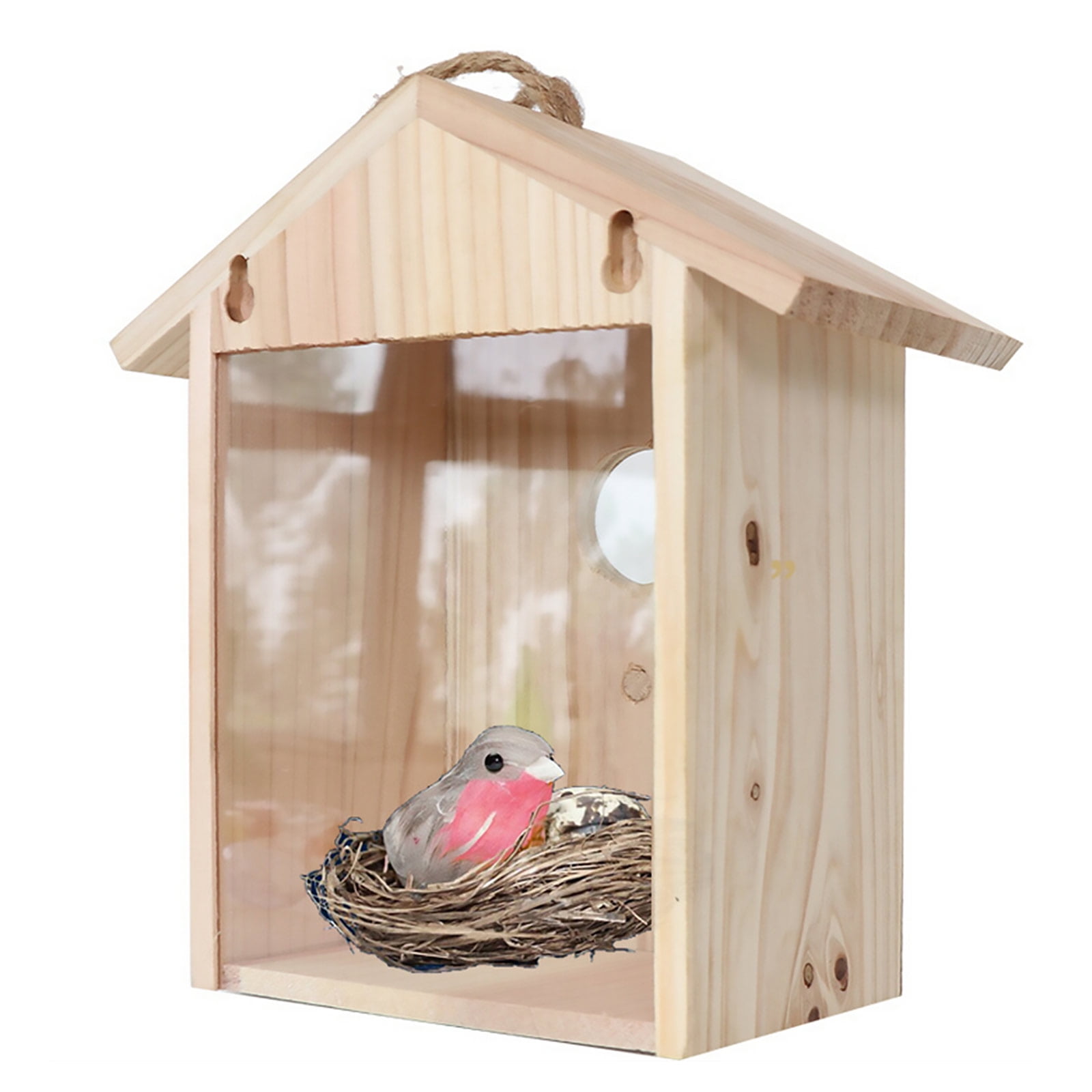 Garden Ornament ~Blue Tit Bird Box  Nesting Nest Birdbox Hanging Bird House
