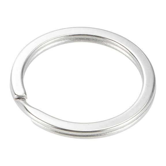 Uxcell 30mm O.D. Stainless Steel Flat Open Split Keyring Connector Silver Tone 20 Count