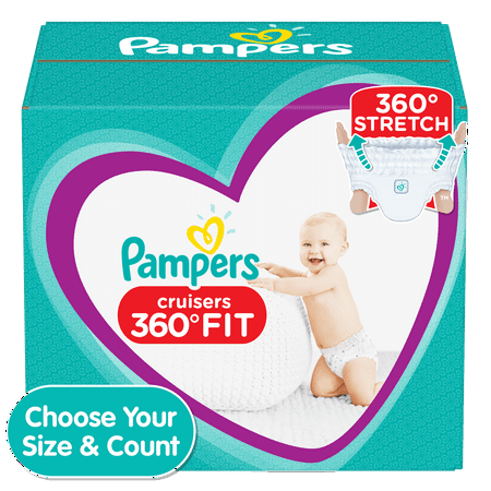Pampers Cruisers 360 Fit Active Comfort Diapers, Size 3, 156
