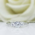 thumbnail image 2 of HeartsAndYou 3ct Round Cut Moissanite Solitaire with Accents Trilogy Ring 18k White Gold over Silver, 2 of 9