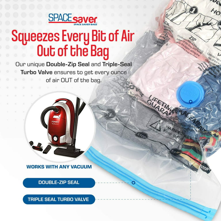 Spacesaver Premium Vacuum Storage Bags -80% More Storage! Hand