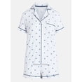 thumbnail image 6 of Joyspun Women's Dreamy Soft Collection Notch Collar Top and Shorts Pajama Set, 2-Piece, Sizes XS-3X, 6 of 6