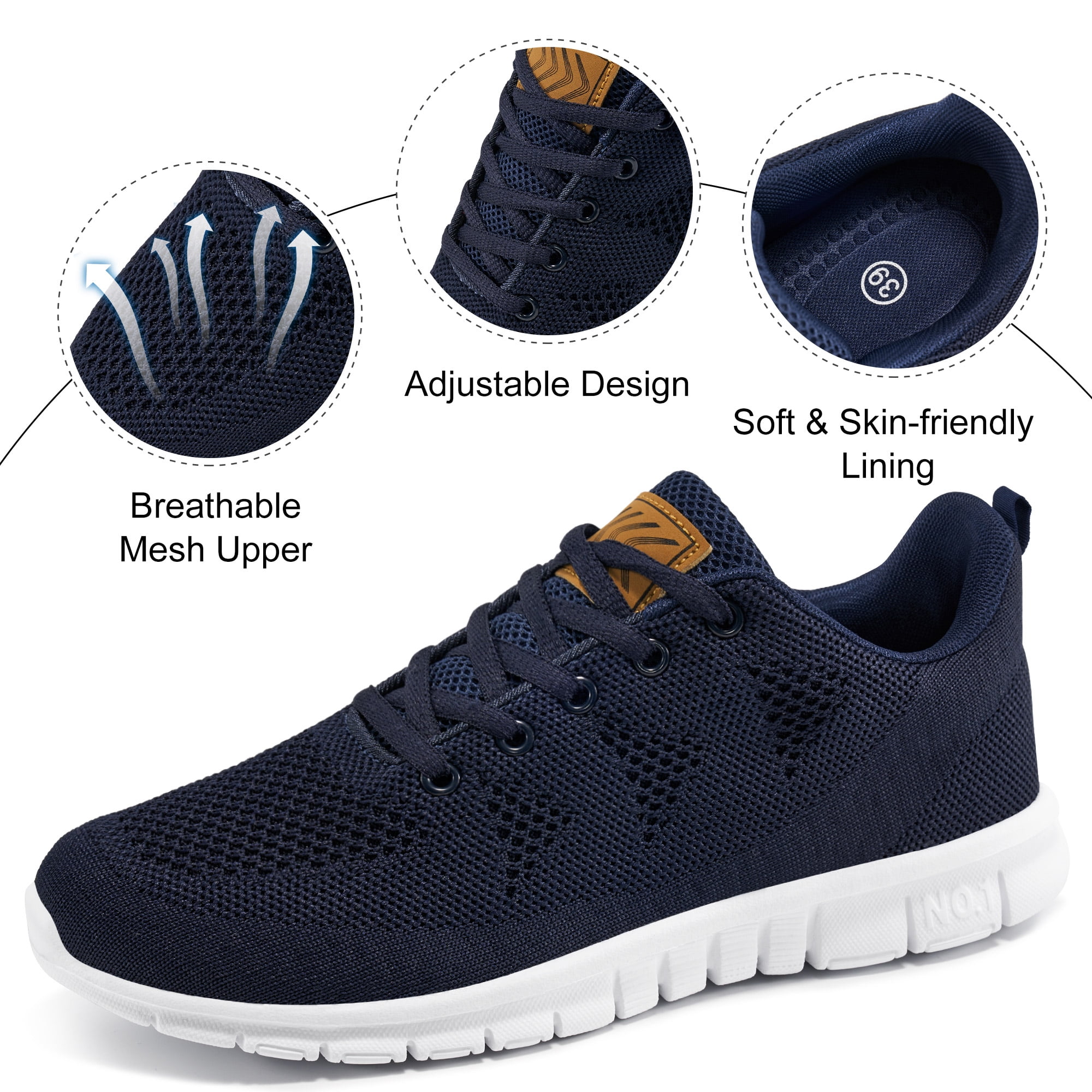 Ecetana Women Running Shoes Breathable Casual Sneakers Comfortable Walking Tennis Shoes