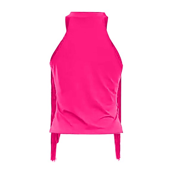 snowsong Womens Tank Tops Going Out Tops Women's Tel Trim Sleeveless Neck Bodysuit Top Womens Tops Hot pink M
