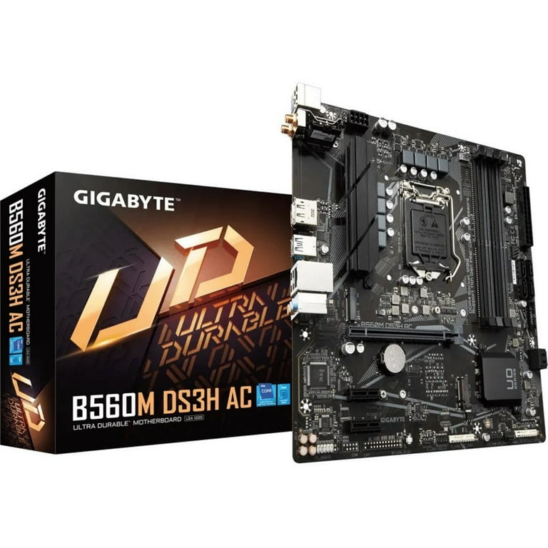 GIGABYTE Ultra Durable B560M DS3H AC Gaming Desktop Motherboard