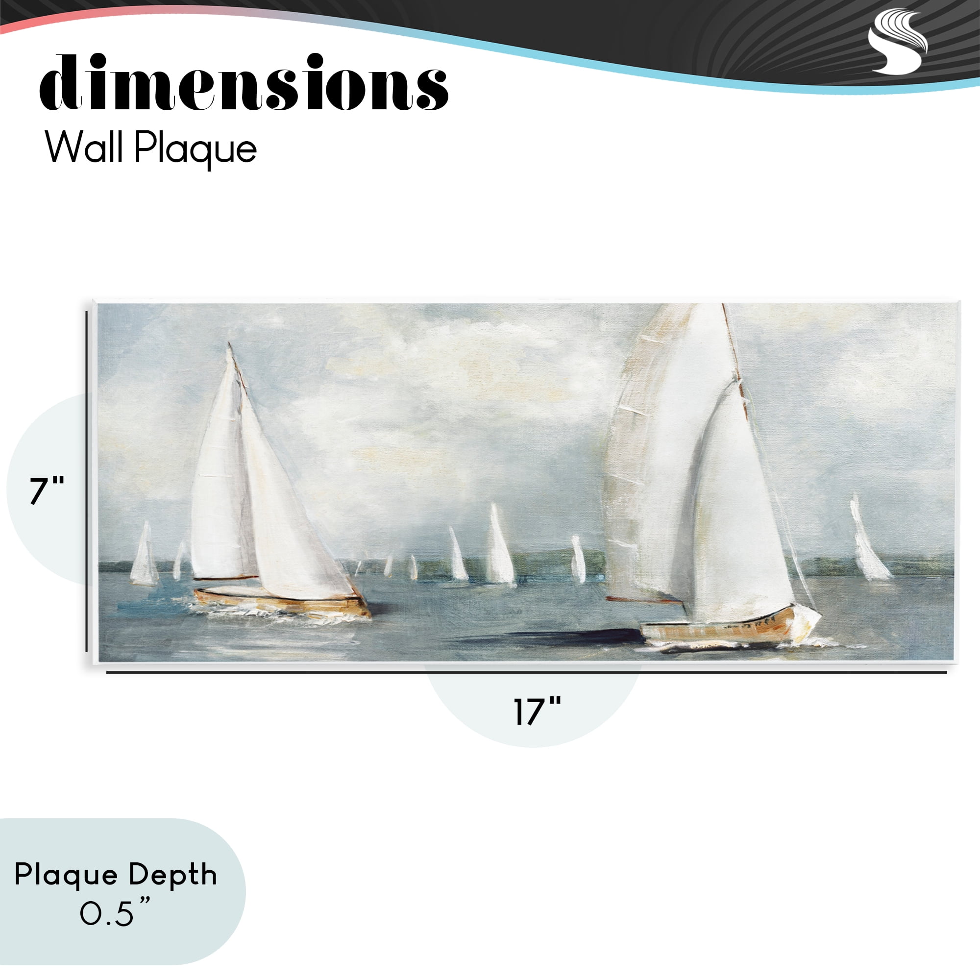 Stupell Industries Windy Sailboat Fleet Wall Plaque Art, design by Sally Swatland
