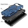 thumbnail image 2 of Magnetic Case for iPhone 16e with Stand, Mag-Safe Compatible, with Kickstand & Lanyard Strap, Military Drop Protection Camera and Screen Guard Rugged Phone Cover for iPhone 16e, Darkblue, 2 of 9