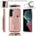 thumbnail image 3 of for Samsung Galaxy S23 Case Wallet with Slide Credit Card Holder, Flip Premium PU Leather Hidden Kickstand Classic Retro Heavy Duty Protective Cover for Samsung Galaxy S23,Rosegold, 3 of 6