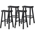 thumbnail image 3 of Maven Lane Vincent Wooden Rustic Aesthetic Kitchen Bar Stool, Antiqued Black Finish, 3 of 7