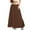 Brown, variant on Dxzfnsa Women Flowy Maxi Skirts Womens Fashion Casual Solid Color Midi Skirts A-Line Tiered Swing Skirts Loose Comfy Drawstring Elastic High Waist Long Skirts