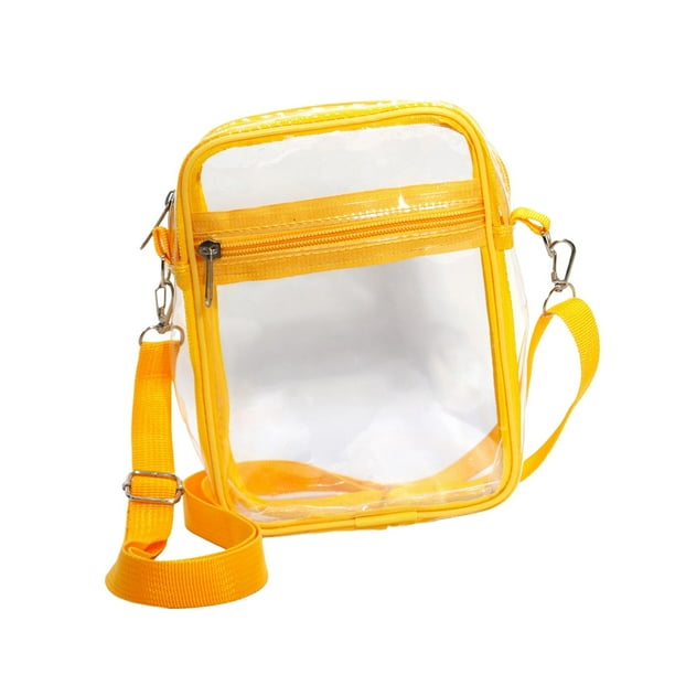Clear Bag Durable Looking through Clear Purse for Beach Sporting Events Outdoor yellow small