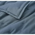 thumbnail image 6 of Chezmoi Collection Glen 3-Piece Crescent Stitched Quilt Set, King Size, Steel Blue, Rayon Derived from Bamboo & Polyester Blended, Soft Breathable Cooling Bedspread for Hot Sleepers, 6 of 9