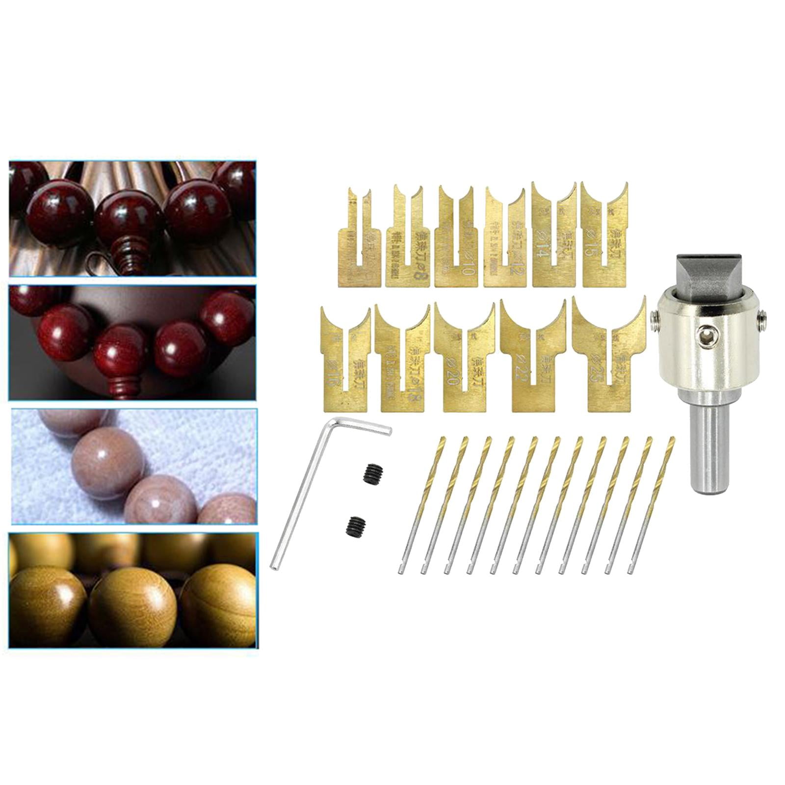 Zxpjkyu Wooden Bead Maker Beads Drill Bit Milling Cutter Set Kit Tool For DIY Handcrafts 6-25 Set