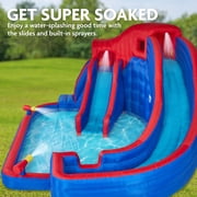 Sunny & Fun Fun Water Slide Park with Blowup Pool & Pump for Kids Water Play
