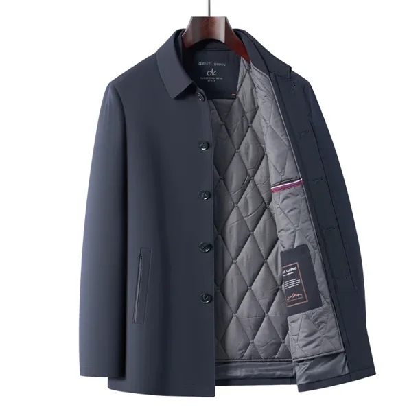 Chaqueta fina de invierno para hombre con forro desmontable, abrigo de algodón, abrigo informal de negocios, chaqueta gruesa, ropa de seda