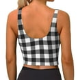 thumbnail image 4 of Uemuo Black White Plaid Pattern Women's Sports Bra - High Impact Support, Breathable, and Comfortable Athletic Bra for Running, Yoga, and Workouts, 4 of 9