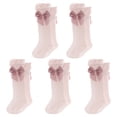 thumbnail image 1 of Laklulu 5 pares de bonitos calcetines largos con lazo para niñas que aprenden a caminar, 1 of 5