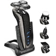 thumbnail image 4 of Electric Shaver Razor For Men Rechargeable 100% Waterproof Rotary For Shaving With Nose Trimmer Sideburns Trimmer Face Cleaning Brush, 4 of 8
