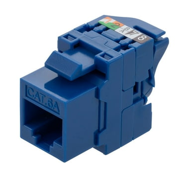 NavePoint CAT6A Unshielded Toolless Keystone Jack 10 pack, Blue