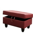 thumbnail image 3 of 28.5'' Ottoman with Storage, Storage Ottoman Foot Rest for Living Room,Faux Leather Storage Ottoman,Red, 3 of 7