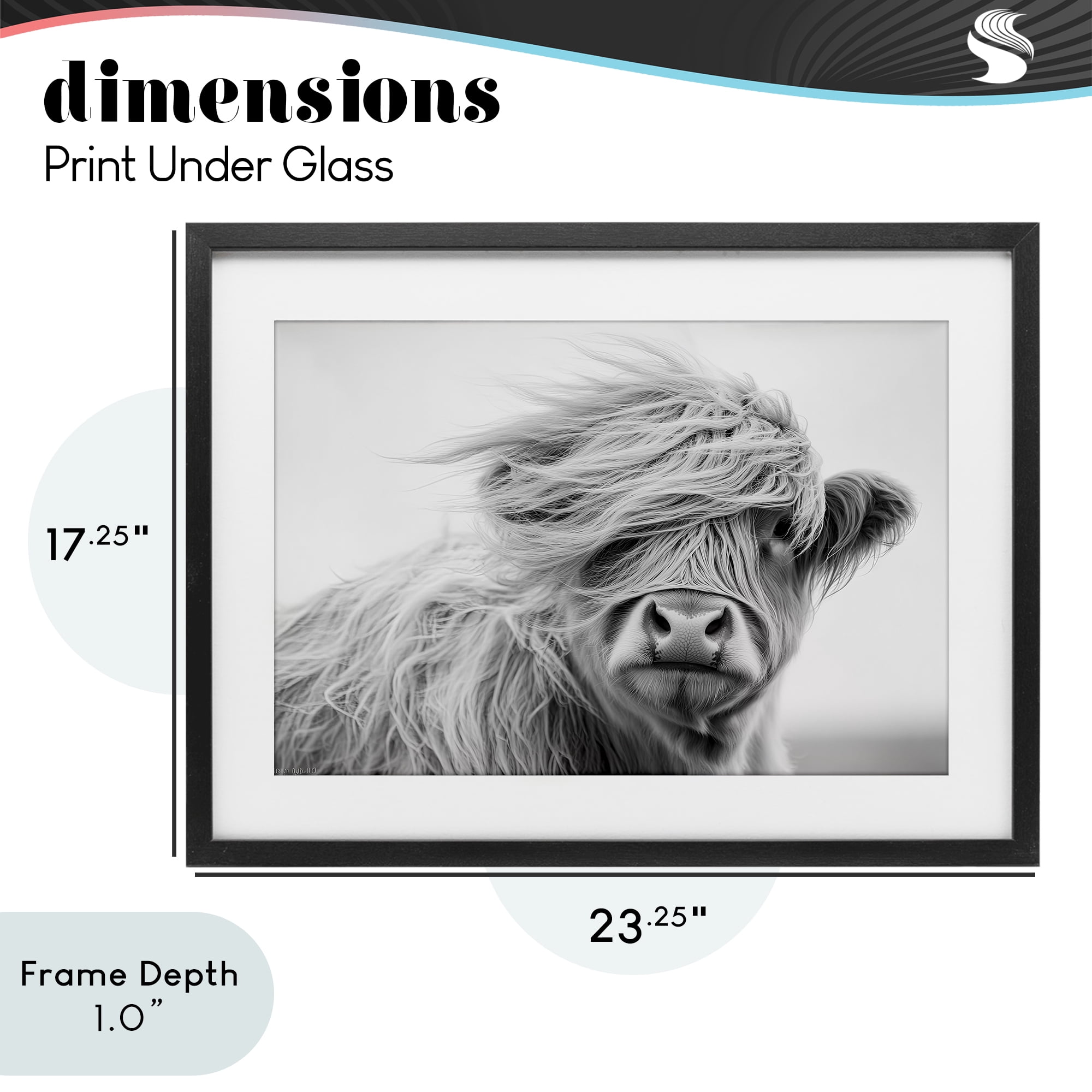Stupell Industries Easy Breezy Highland Black Framed Print Under Glass, design by Tina LeCour