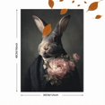 thumbnail image 3 of UXIEQU Vintage Rabbit Portrait Oil Painting Canvas Wall Art 15.75x11.81 Inches, 3 of 8