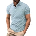 thumbnail image 2 of SGFCWSX Mens Polo Shirts Slim Fit Short Sleeve Quick Dry Casual Daily Golf Shirts for Men Light Blue Size XL, 2 of 6