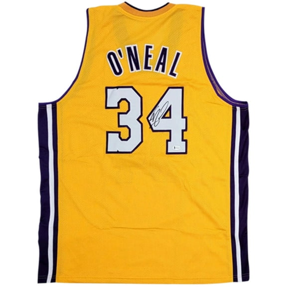 Shaquille O'Neal Autographed Los Angeles (Yellow #34) Custom Jersey - Beckett
