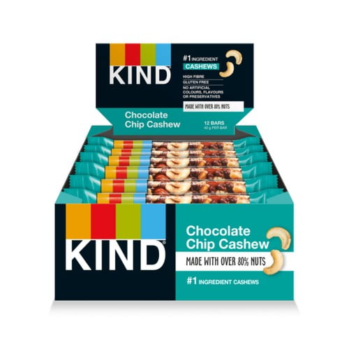 KIND Chocolate Chip Cashew Snack Bar 12 x 40g, British Import (Pack of 3)