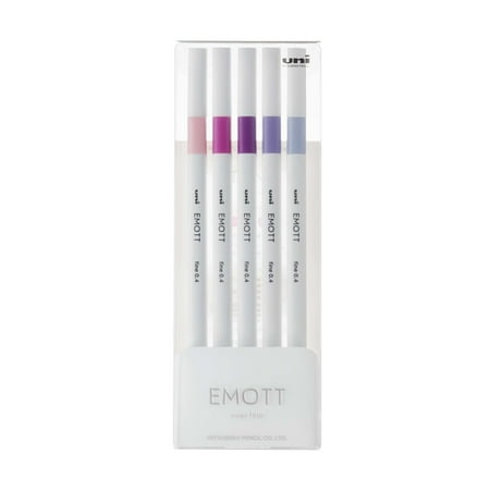 UPC: 4902778248348 | Uni EMOTT Fineliner Marker Pens Fine Point 0.4 mm Floral Colors 5 Count