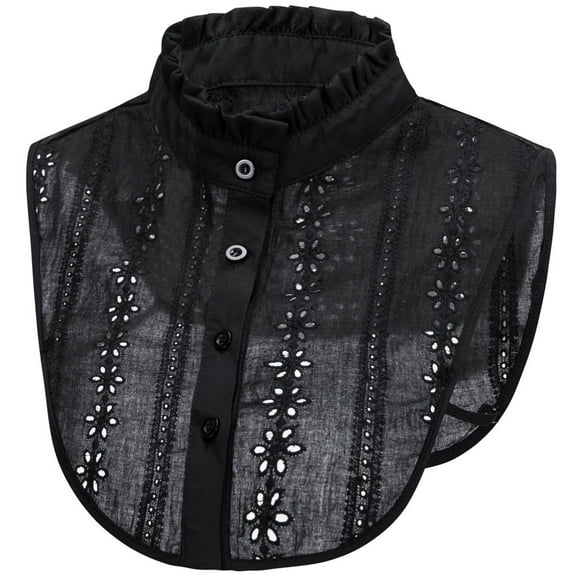 LoudSung Fake Collar Detachable Half Shirt Blouse False Collar Hollow Floral Lace Dickey Collar Elegant for Women Girls