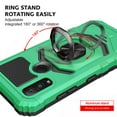thumbnail image 3 of For Kyocera DuraSport 5G / UW Case Shockproof Ring Stand Phone Cover with Tempered Glass Screen Protector - Green, 3 of 5