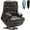 L1093-Brown PU, variant on LITVZ Power Lift Recliner Chair with Massage and Heating for Elderly, Oversized Lay Flat Recliner, Big and Tall 350lbs, Dual Motors, 2 Cup Holders, Heavy Duty Lift Chair for Adults