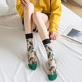 thumbnail image 2 of CAILDANL Womens Floral Sheer Socks Summer Thin Mesh Ankle Transparent Crystal Glass Silk Socks Cottagecore Elastic See Through Sock, 2 of 7