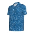 thumbnail image 2 of Xecao Blue Star Print for Mens' Casual Short Sleeve Button-Down Polo Shirts for a Classic Golf Look, 2 of 9