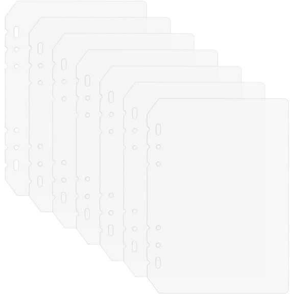 20Pcs 8.4x5.9Inch PP Binders Index Divider Sheets 6 Ring A5 Insertable Tab Divider Full Page Flat Sheet Lifter for Notebooks and Binders Clear