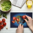 thumbnail image 4 of Marine Cutting Board, Tropical Exotic Ocean Sea Fish with Colorful Fins and Underwater Nautical Image, Decorative Tempered Glass Cutting and Serving Board, Small Size, Multicolor, by Ambesonne, 4 of 5