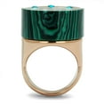 thumbnail image 4 of Womens Rose Gold Ring Anillo Para Mujer 316L Stainless Steel Ring with Synthetic Malachite in Emerald Forza, 4 of 4