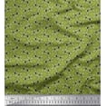 thumbnail image 1 of Soimoi Green Rayon Fabric Periwinkle Floral Print Fabric by Yard 42 Inch Wide, 1 of 3