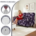 thumbnail image 6 of Xoenoiee Purple Butterfly Print Recliner Loveseat Cover, Stretch Sofa Slipcover, 2 Seater Reclining Couch Cover with Side Pockets and Non-Slip Elastic Bottom, 6 of 6