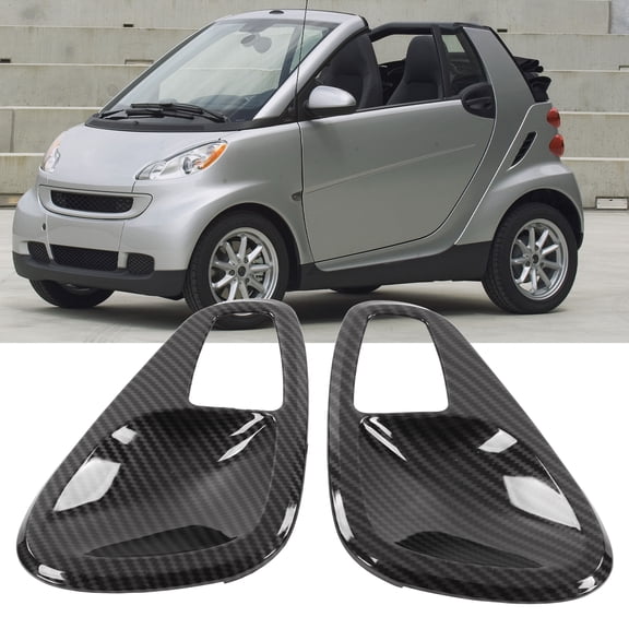 Accesorios para manijas de puertas interiores Manija de puerta interior Cubierta de cuenco Ajuste Estilo fibra de carbono Reemplazo para Smart Fortwo W451 Facelift 2011-2014