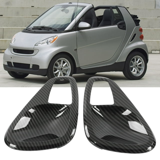 Accesorios para manijas de puertas interiores Manija de puerta interior Cubierta de cuenco Ajuste Estilo fibra de carbono Reemplazo para Smart Fortwo W451 Facelift 2011-2014