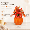 thumbnail image 2 of Artificial Foam Pumpkin Table Centerpiece, Fall Harvest Arrangement with Maple Leaves Berries Sunflower Gourds, Halloween Thanksgiving Decor for Home Dining Table Mantel Shelf, E, 2 of 8