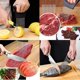 thumbnail image 5 of CHAO Mango de acero inoxidable negro, estante auxiliar para rebanada de carne y filete de frutas y verduras, 1p, 5 of 5