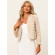 thumbnail image 2 of Abrigo mullido de piel sintétisin cuello chaquerecortacálide invierno pamujer Albaricoque M, 2 of 5