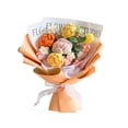 thumbnail image 1 of Regalo del día de la madre de flores artificiales de punto, ramo de flores de ganchillo de escritorio hecho a mano, flores tejidas para mamá, estante Papel de regalo naranja, 1 of 9