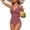 Pink, variant on Women Tummy Control One Piece Swimsuit Push Up Bathing Suit Full Coverage Slimming Swimwear Blue XL