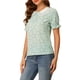 thumbnail image 4 of INSPIRAR CHIC Blusa Floral de Manga Corta con Cuello Peter Pan y Volantes S Verde, 4 of 8