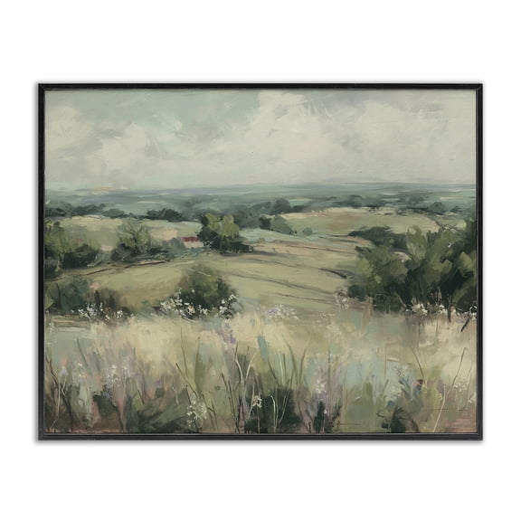 Stupell Industries Farmhouse Idyllic Green Pastures Black Framed Giclee Art, 14 x 11, by Svetlana Aleynikova