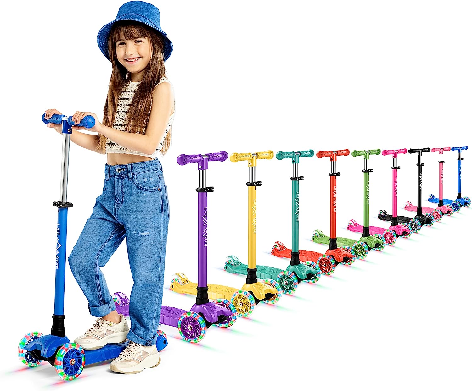 Lifemaster Mini 3-Wheel Kids Scooter with LED Wheel Lights photo 1